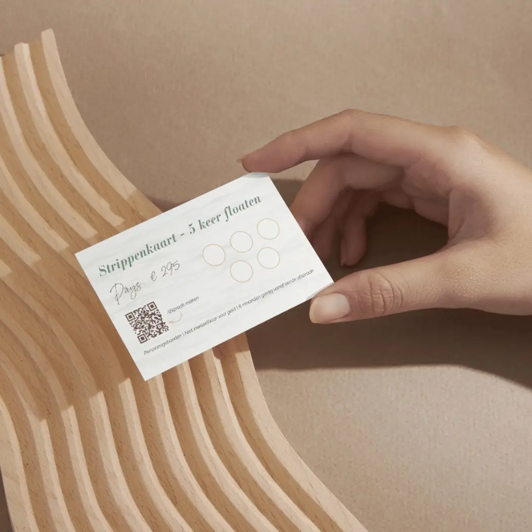 Mock up Strippenkaart - Nalex Floatcentrum